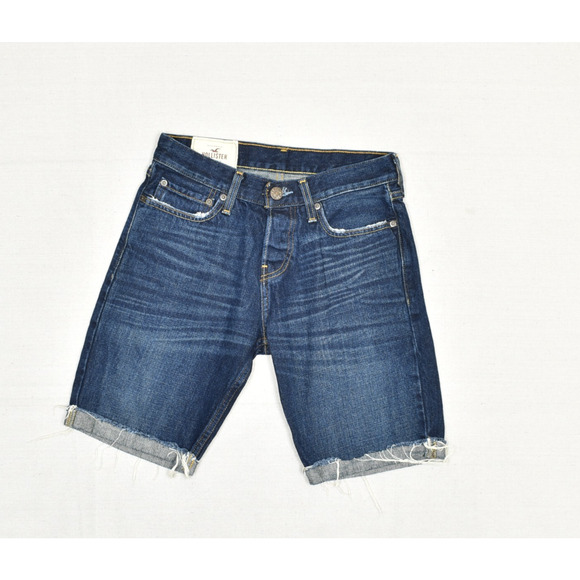 Hollister Other - NEW Hollister Men's Bermuda Denim Shorts Solid Cotton Blue Size 28 Button Fly